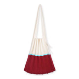 Women Casual Pleat Foldable Shoulder Bag Knitting Stitching Handbag
