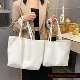 Leather Women's Casual Tote Large Capacity Shopping Bag Soft Handbag