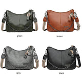 Women Crossbody Shoulder Bag Solid Pu Leather Handbag