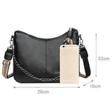 Women Crossbody Shoulder Bag Solid Pu Leather Handbag