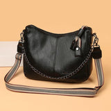 Women Crossbody Shoulder Bag Solid Pu Leather Handbag