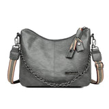 Women Crossbody Shoulder Bag Solid Pu Leather Handbag