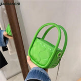 Mini Tote Bag Summer PU Leather Women's Handbag Travel Shoulder Messenger Purse