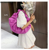 Cloud Bag Women Handbag PU Leather Round Shoulder Crossbody Solid Ladies Hand Ba