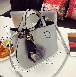 Burgundy PU Leather Women Handbag Girls Messenger Bag