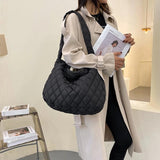 Women Winter Crossbody Bag Quilted Large Handbags Space Pad Cotton Purses