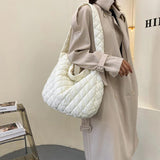 Women Winter Crossbody Bag Quilted Large Handbags Space Pad Cotton Purses