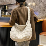 Women Winter Crossbody Bag Quilted Large Handbags Space Pad Cotton Purses