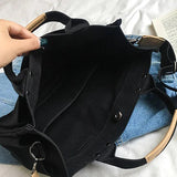 Casual Canvas Shoulder Bag with Exterior Pockets