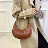 Women Bag Half Moon Leather Shoulder Bags For Women Retro Handbags