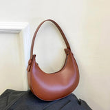 Women Bag Half Moon Leather Shoulder Bags For Women Retro Handbags