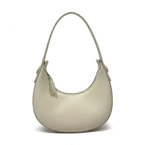 Women Bag Half Moon Leather Shoulder Bags For Women Retro Handbags