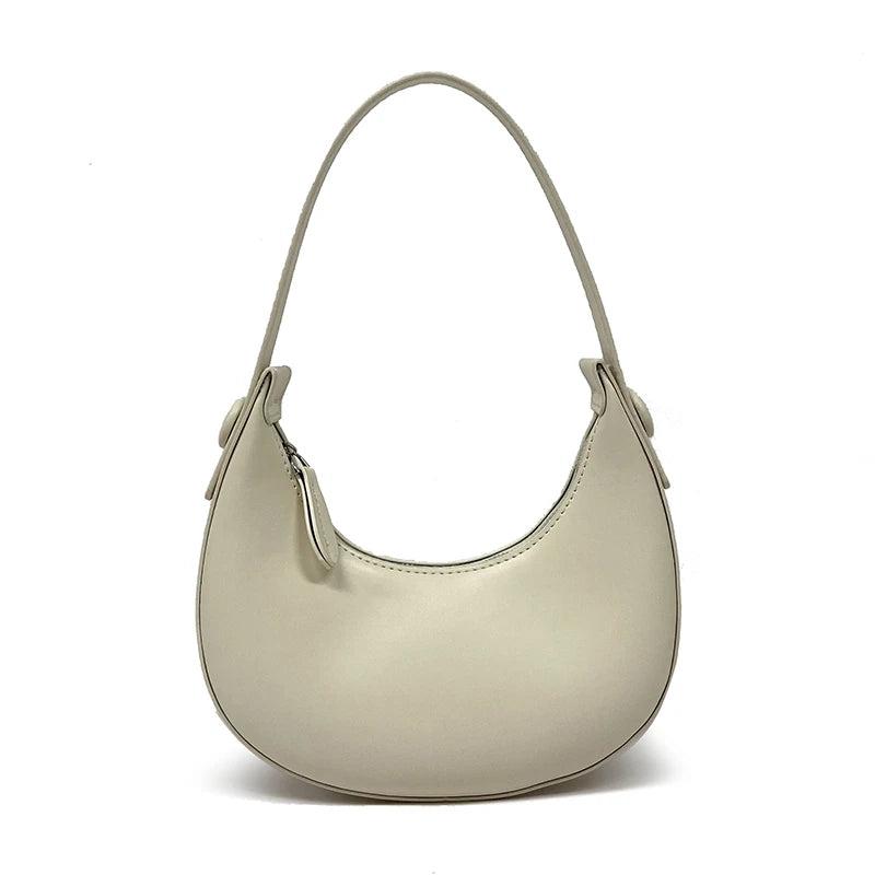 Women Bag Half Moon Leather Shoulder Bags For Women Retro Handbags