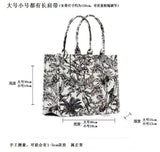Jacquard Embroidery Tote Shoulder Bag Women's Canvas Shopper