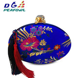 DGPeafowl Women Bag Tassel Metal Cheongsam Clutch Chain Shoulder Evening Bags