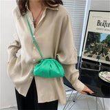 Cloud Bag Ruched PU Leather Shoulder Bags Crossbody Clutch