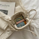 Cloud Bag Ruched PU Leather Shoulder Bags Crossbody Clutch