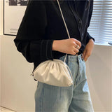 Cloud Bag Ruched PU Leather Shoulder Bags Crossbody Clutch