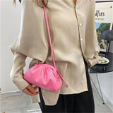 Cloud Bag Ruched PU Leather Shoulder Bags Crossbody Clutch