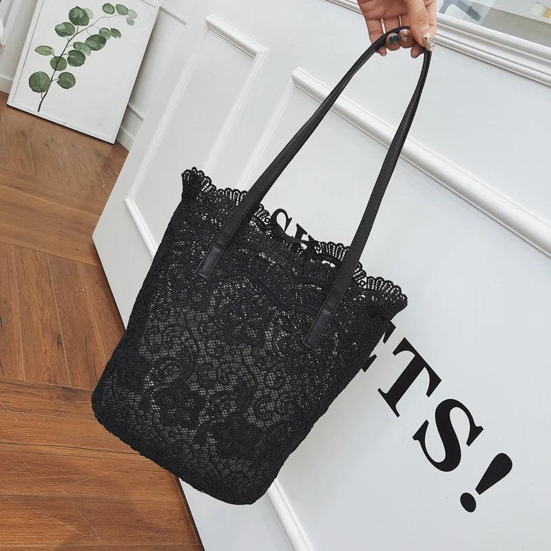 Lace Women Handbag Top-Handle Shoulder Bag Lady Crossbody Beach Bag