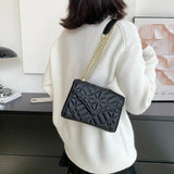 Chain Strap Crossbody Shoulder Bag PU Leather Ladies Handbag Solid Color Purse