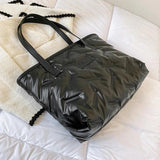 Quilted Shoulder Bag Winter Tote Down Cotton Handbag