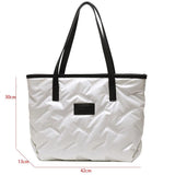 Quilted Shoulder Bag Winter Tote Down Cotton Handbag