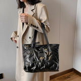Quilted Shoulder Bag Winter Tote Down Cotton Handbag
