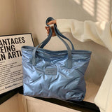 Quilted Shoulder Bag Winter Tote Down Cotton Handbag