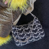 Embroidered Love Heart Shoulder Bag for Women