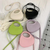 Half Moon Small Shoulder Bag Green Purple Handbags Crossbody Round Hand Bag