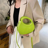 Half Moon Small Shoulder Bag Green Purple Handbags Crossbody Round Hand Bag
