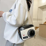 Retro Chains Camera Shape Crossbody Bag for Girls
