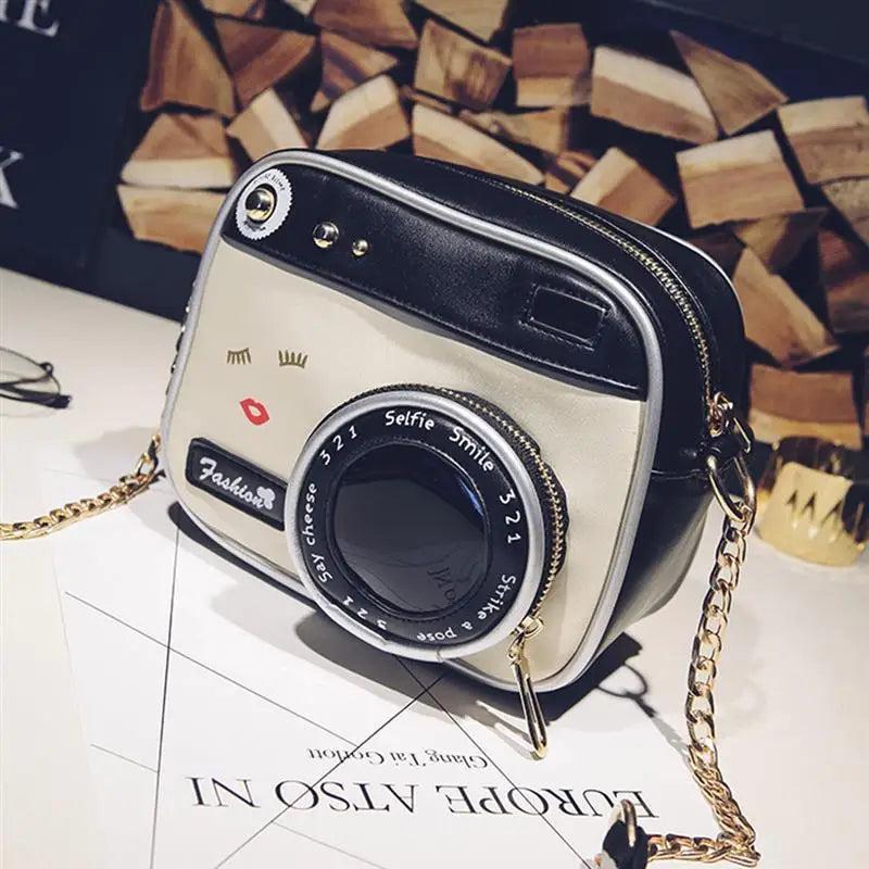 Retro Chains Camera Shape Crossbody Bag for Girls