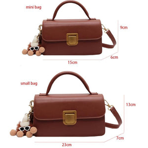 Women's Square Crossbody Bag Leather Handbag Small Shoulder Purse