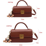 Women's Square Crossbody Bag Leather Handbag Small Shoulder Purse