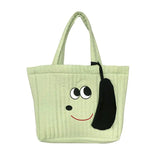 Casual Women's Tote Shoulder Bag Retro Animal Cotton Bags for Women