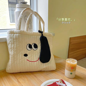 Casual Women's Tote Shoulder Bag Retro Animal Cotton Bags for Women