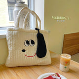 Casual Women's Tote Shoulder Bag Retro Animal Cotton Bags for Women