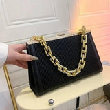 Solid Leather Clutch Bag Handle Clip Crossbody Bag