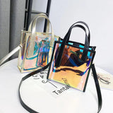 Summer Transparent Bag Ladies Handbag 2 pcs Messenger Crossbody Pack