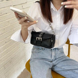Retro Women's Small Shoulder Bag Solid PU Leather Ladies Underarm Bags