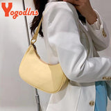 Half-moon Bag PU Leather Underarm Bag For Women Solid Female