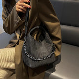 Ruched Chain Single Shoulder Bag Women Top Handle Cross Body Totes