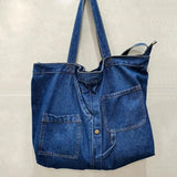 Denim Shoulder Bags for Women Casual Jeans Handbags Large Shopping Bags Tote