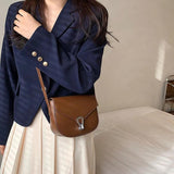 Green Messenger Bags for Woman Small Vintage Saddle Shoulder Purses