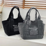 Canvas Art Bag Sen Series Casual Fresh Letter Hand Bag Female Shoulder Bag