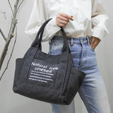 Canvas Art Bag Sen Series Casual Fresh Letter Hand Bag Female Shoulder Bag