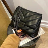 Quilted Chain Shoulder Bag for Women Crossbody Flap Purse