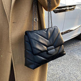 Quilted Chain Shoulder Bag for Women Crossbody Flap Purse